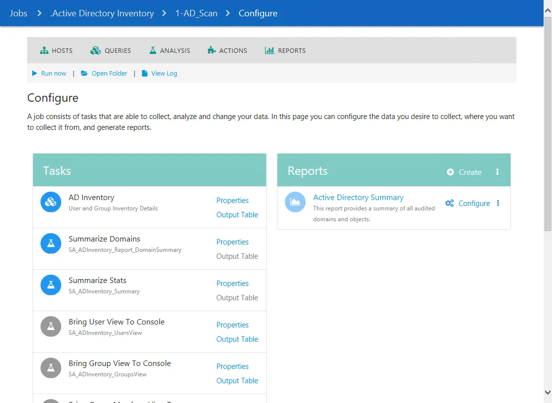 Configure page
