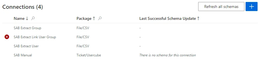 Failed Refresh Schemas
