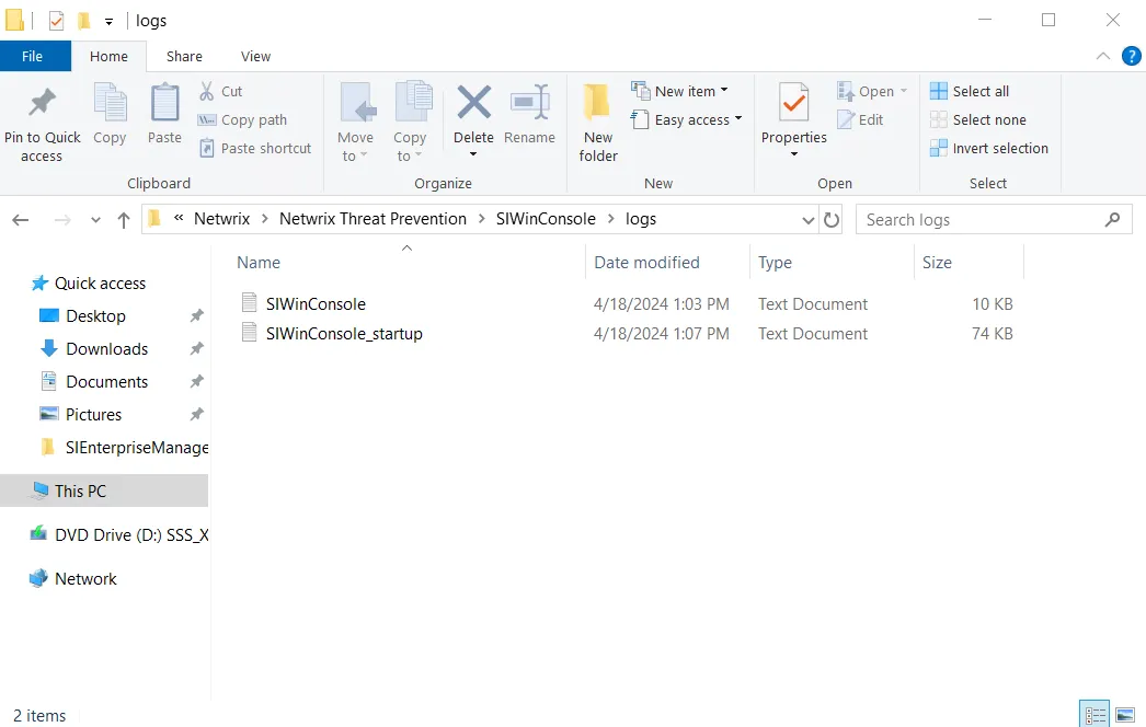 Administration Console Log File Location