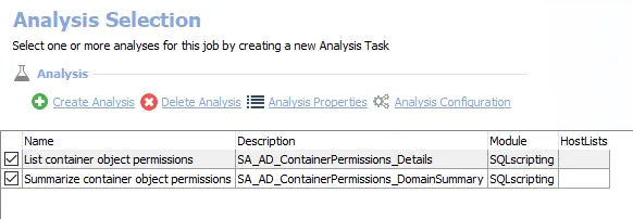 Analysis Tasks for the AD_ContainerPermissions Job