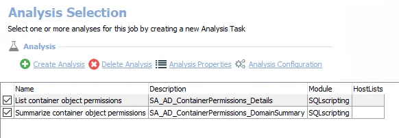 Analysis Tasks for the AD_ContainerPermissions Job