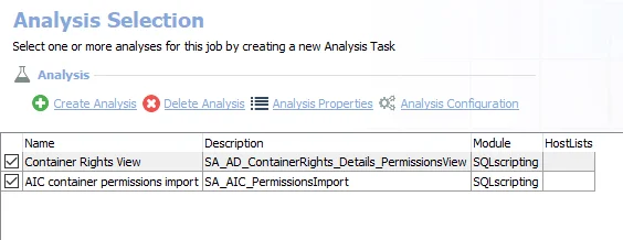 Analysis Tasks for the AD_ContainerRights Job