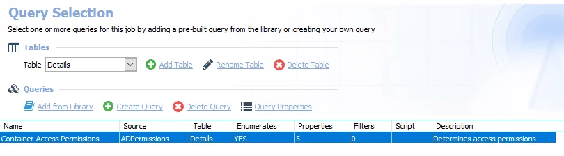 Query for the AD_ContainerRights Job