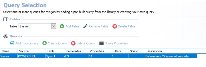 Query for the AD_CPassword Job