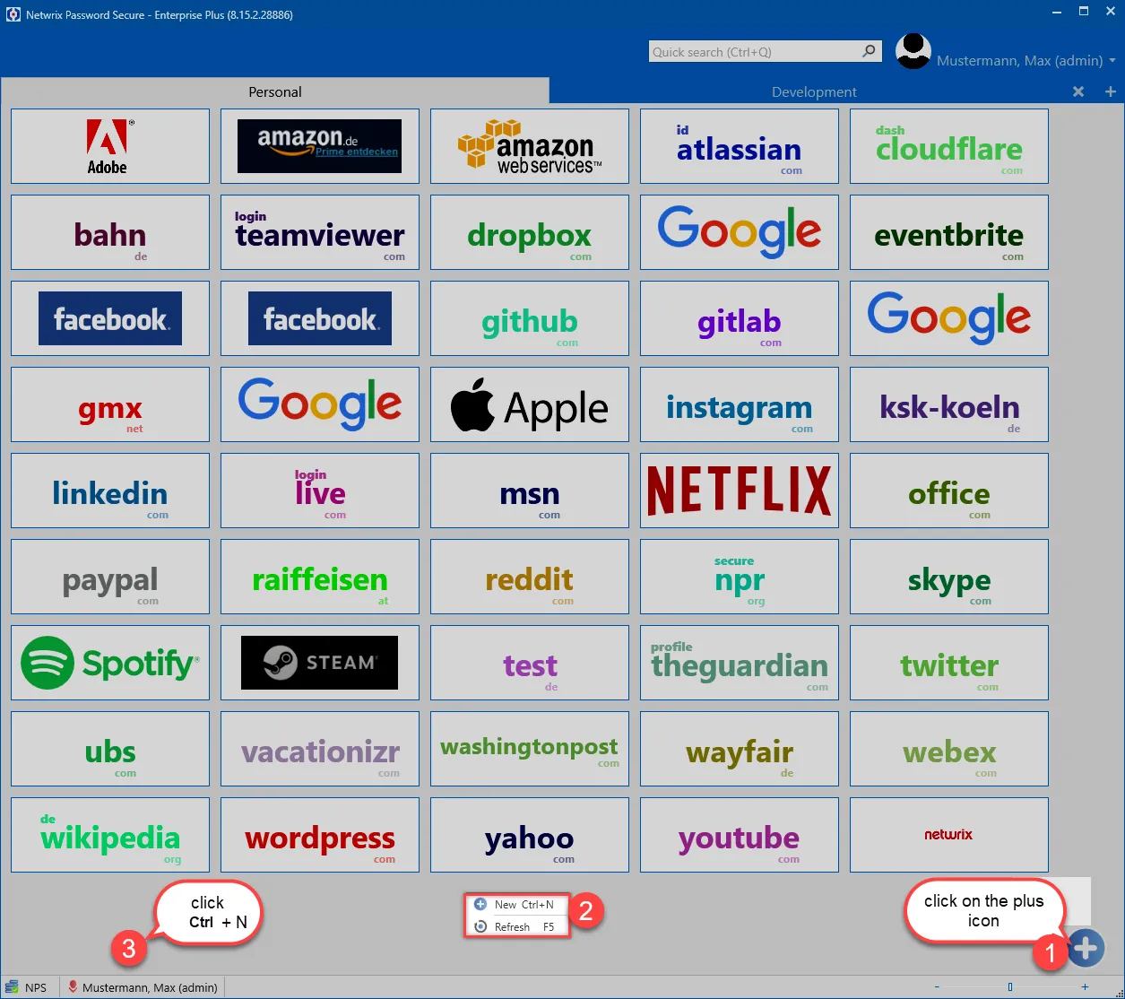 create new password