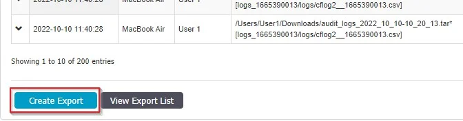 Creating Export 