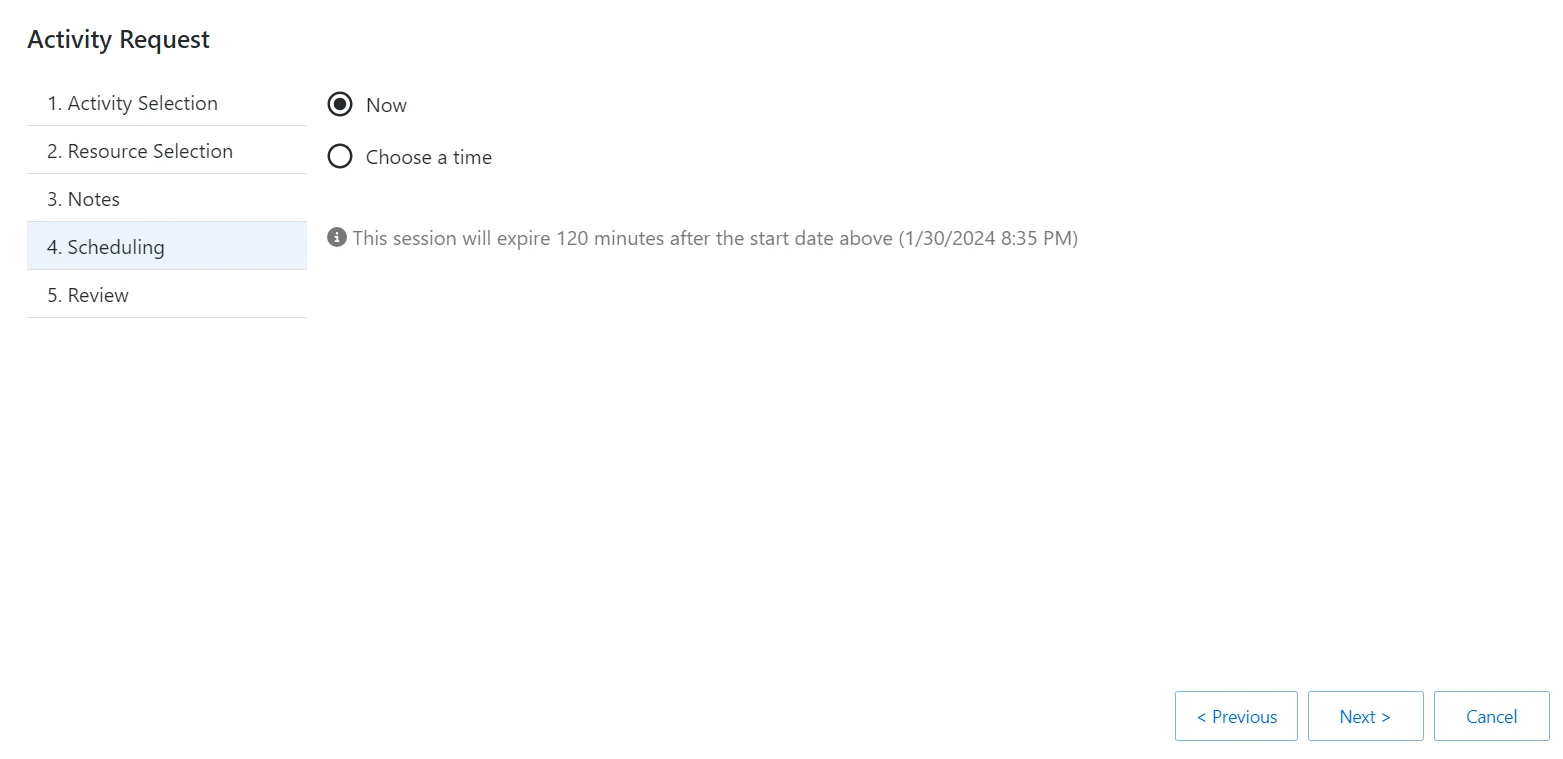 Create Session Schedule Page