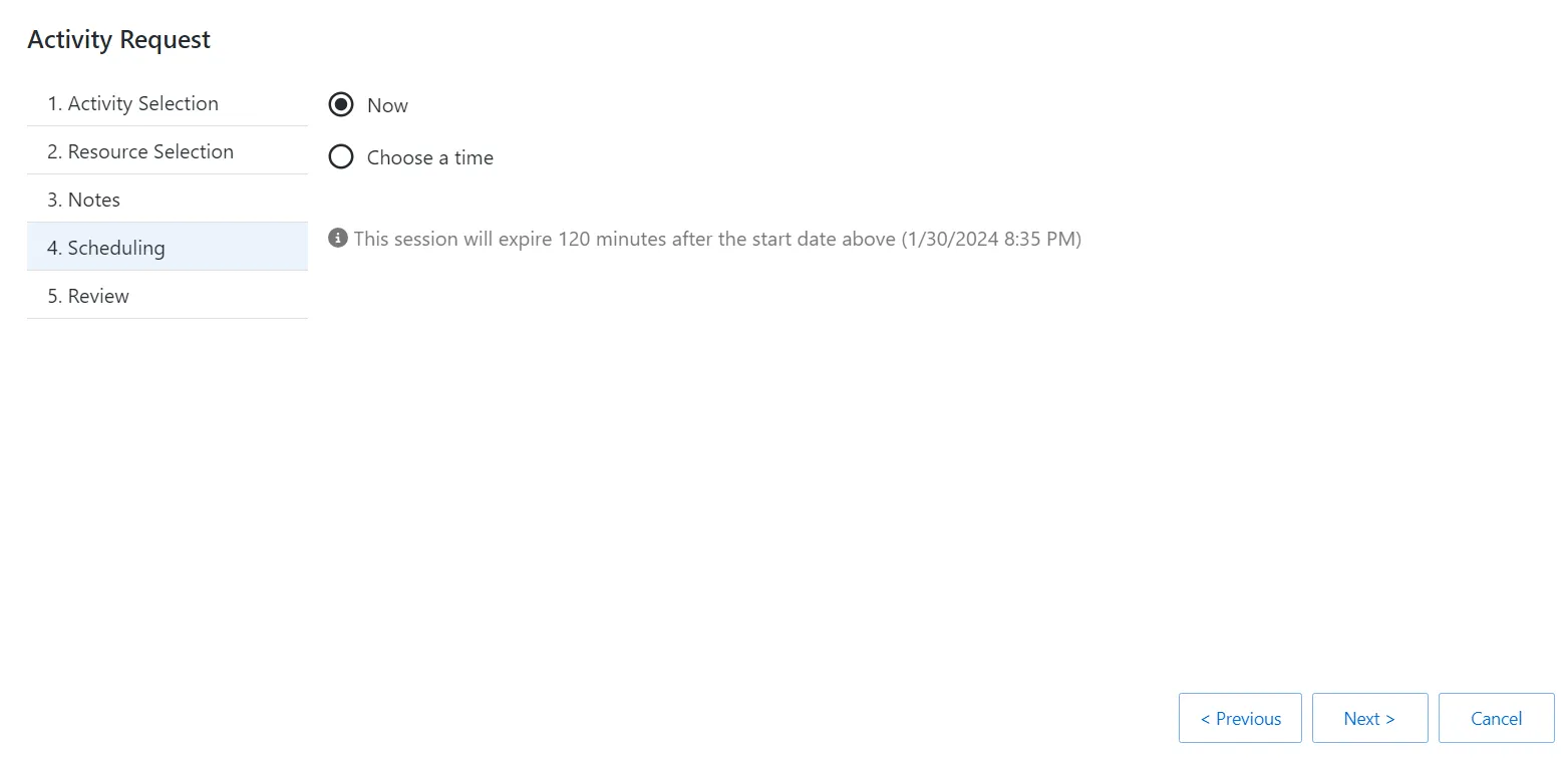 Create Session Schedule Page