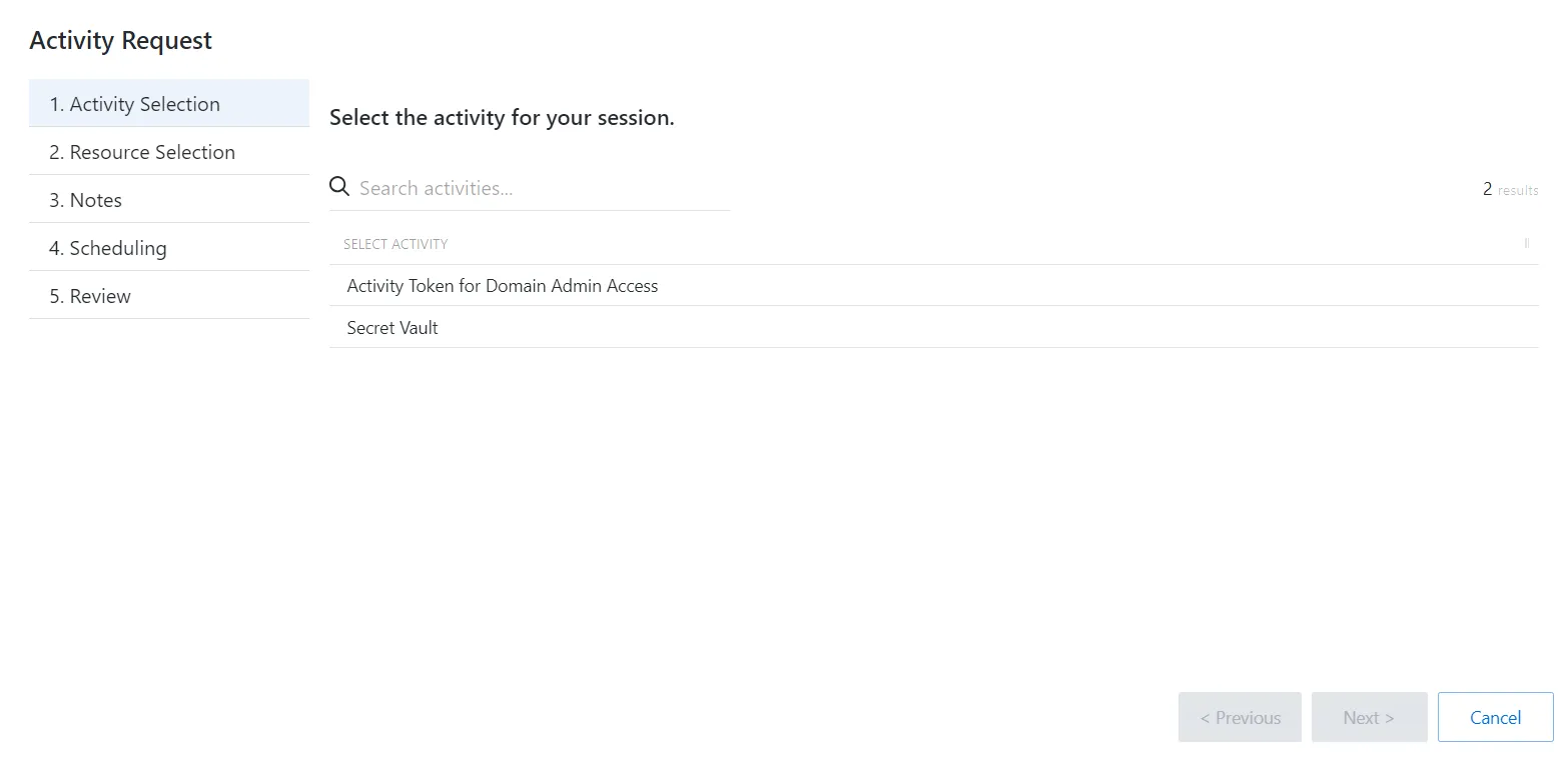 Create Activity Session Interface