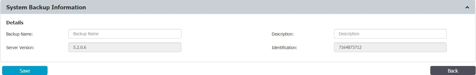 Creating a System Backup v2 (Migration)