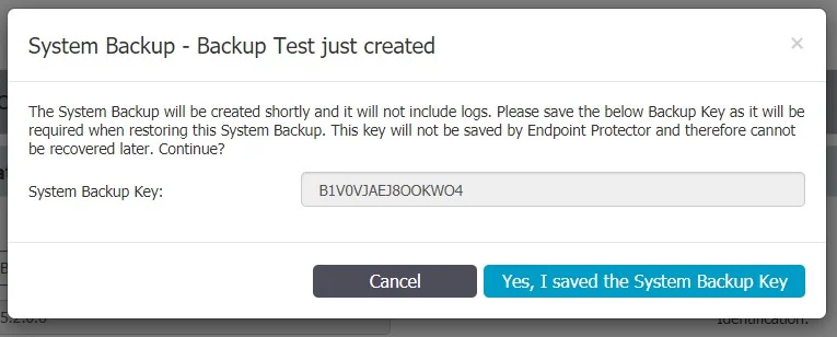 Creating a System Backup v2 (Migration)