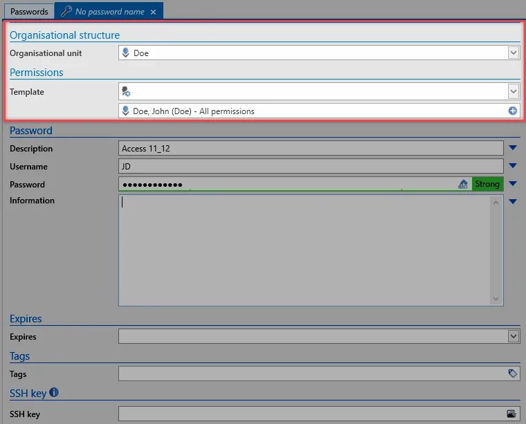 permissions new record