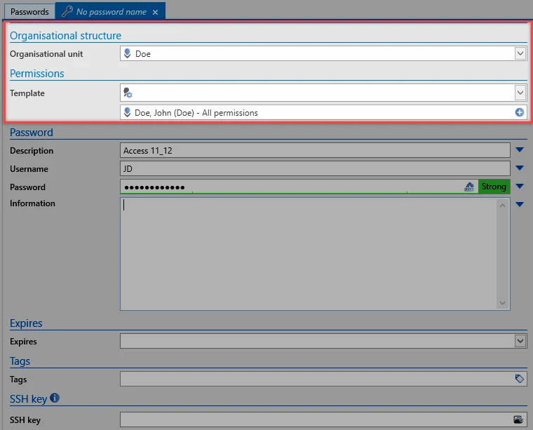 permissions new record