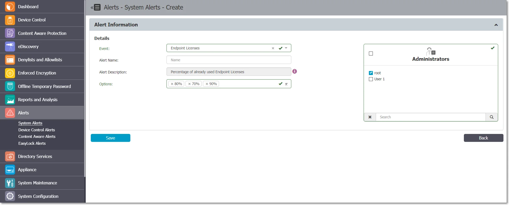 Creating a System Alert