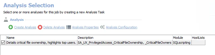 Analysis Tasks for the UX_CriticalFiles Job
