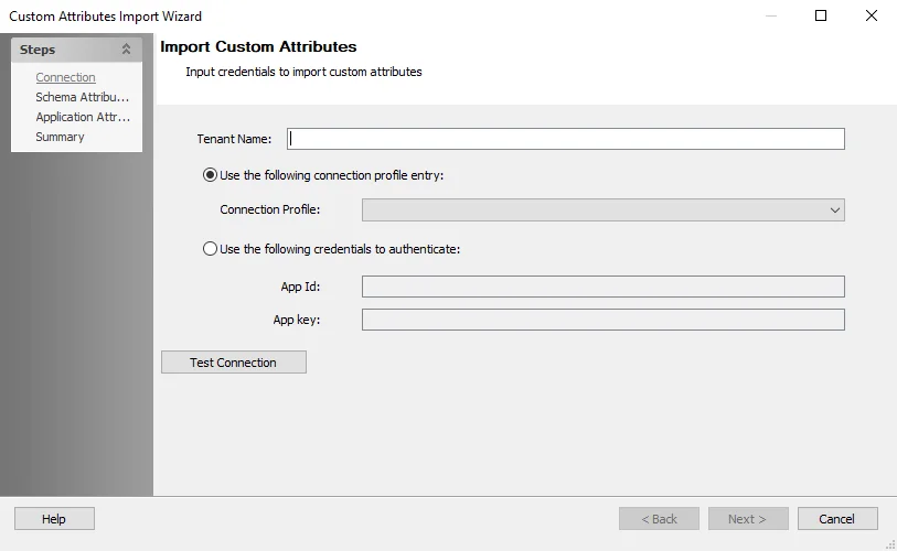 Custom Attributes Import Wizard