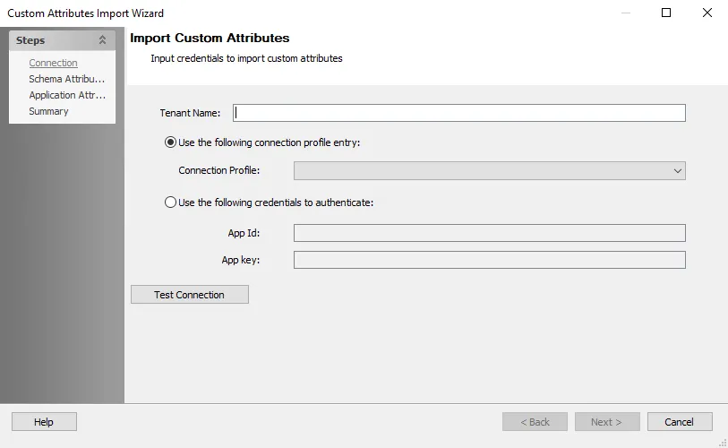 Custom Attributes Import Wizard