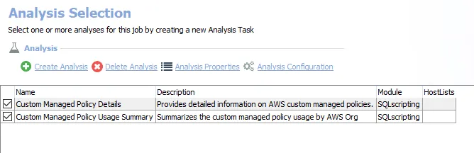 Analysis Tasks for the AWS_CustomManagedPolicies Job