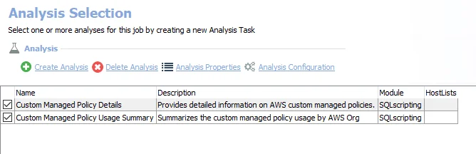 Analysis Tasks for the AWS_CustomManagedPolicies Job