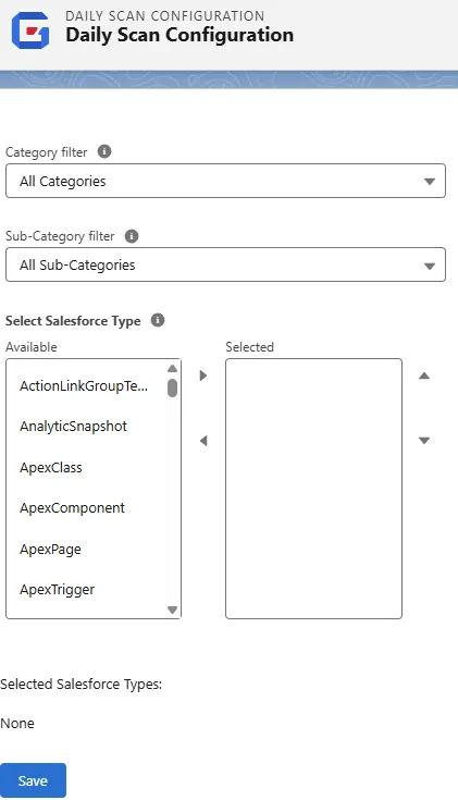 Daily Scan configuration