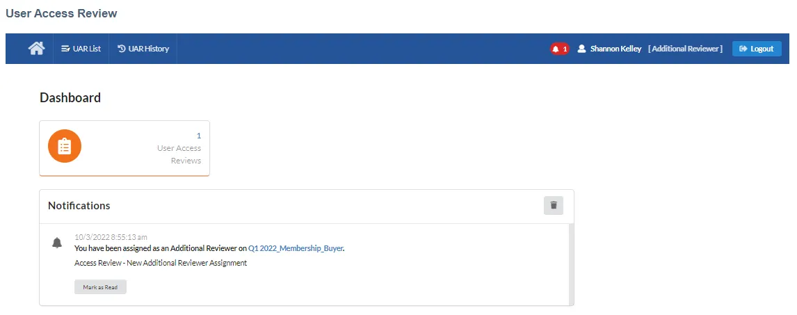 Additional Reviewer Dashboard