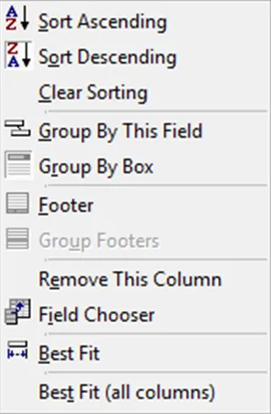 Data Grid Functionality