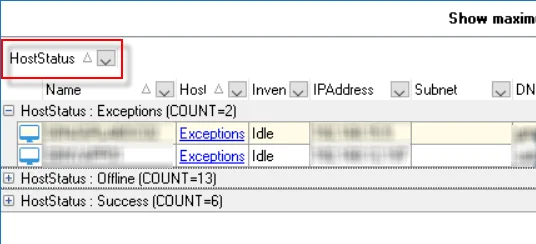 Organized by Column Header