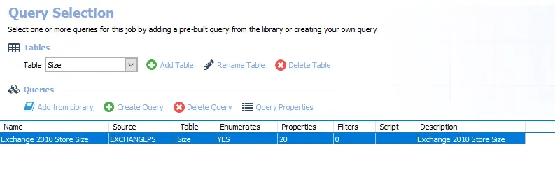 Queries for the EX_DBInfo Job