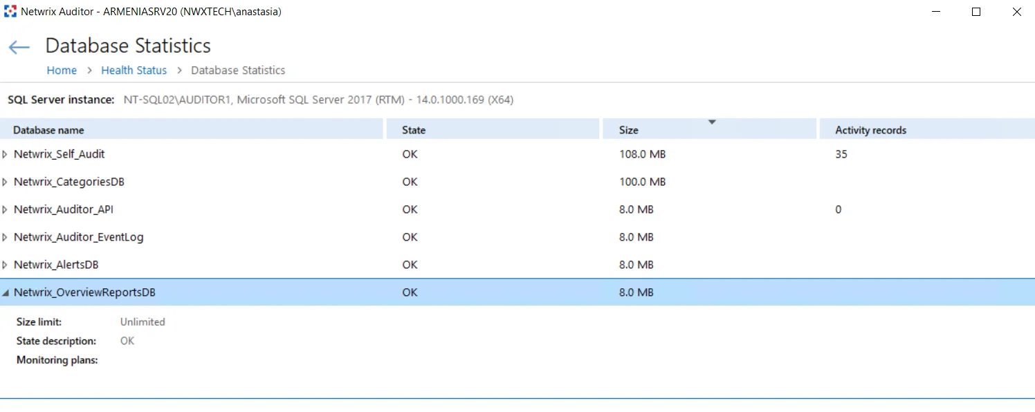 dbstatistics