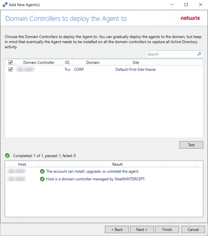 Test Connection to Domain Controller