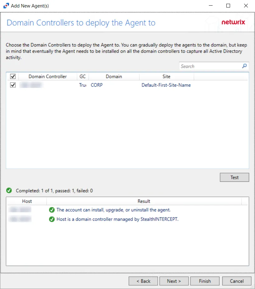 Test Connection to Domain Controller