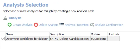 Analysis Tasks for the FS_DeleteFiles Job