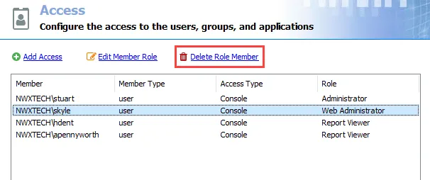 Delete Role Member