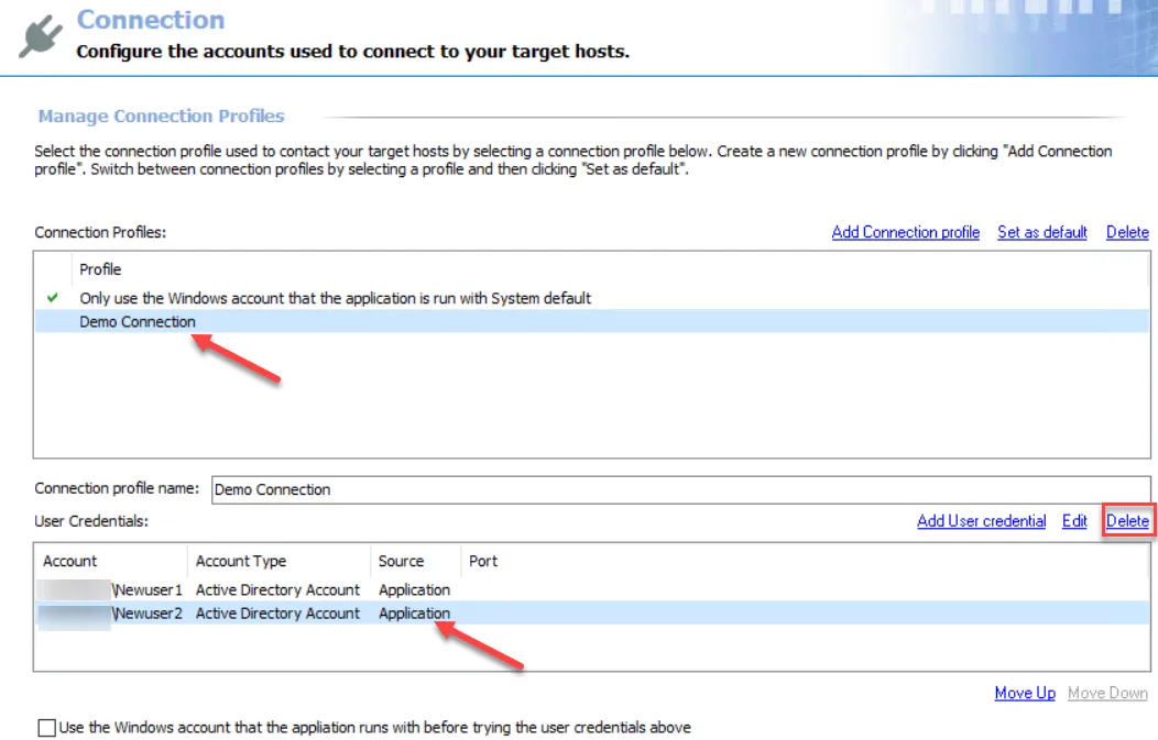 Delete User Credentials