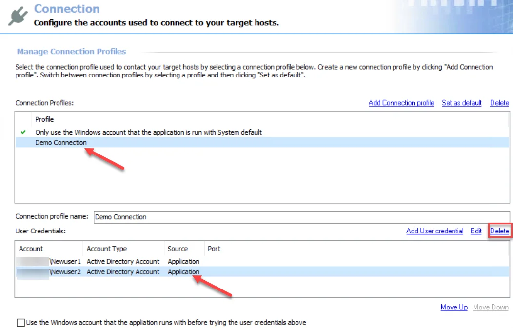 Delete User Credentials