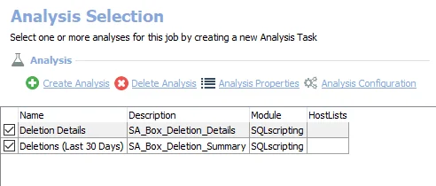 Analysis Tasks for the Box_Deletions Job