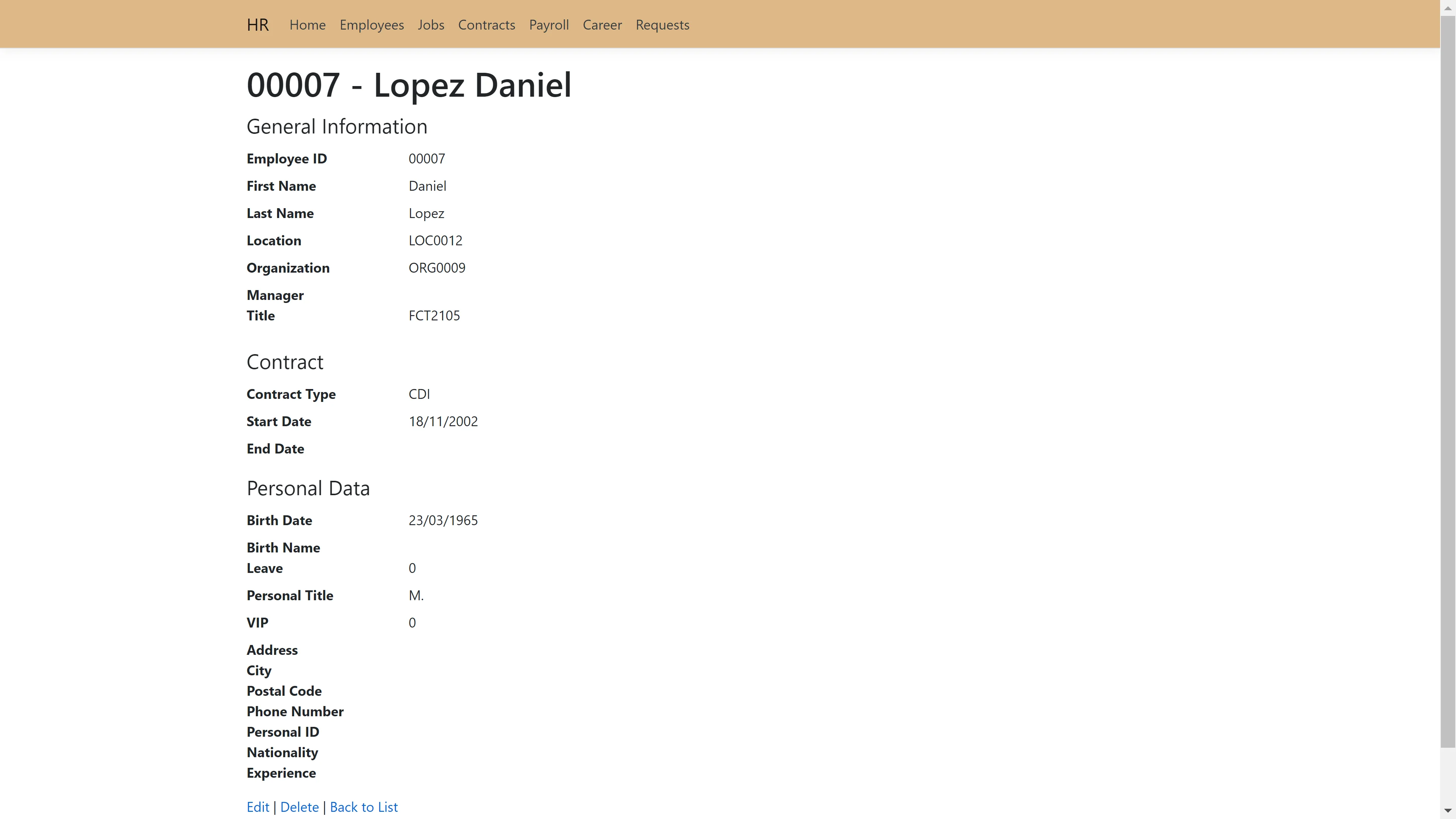 User details