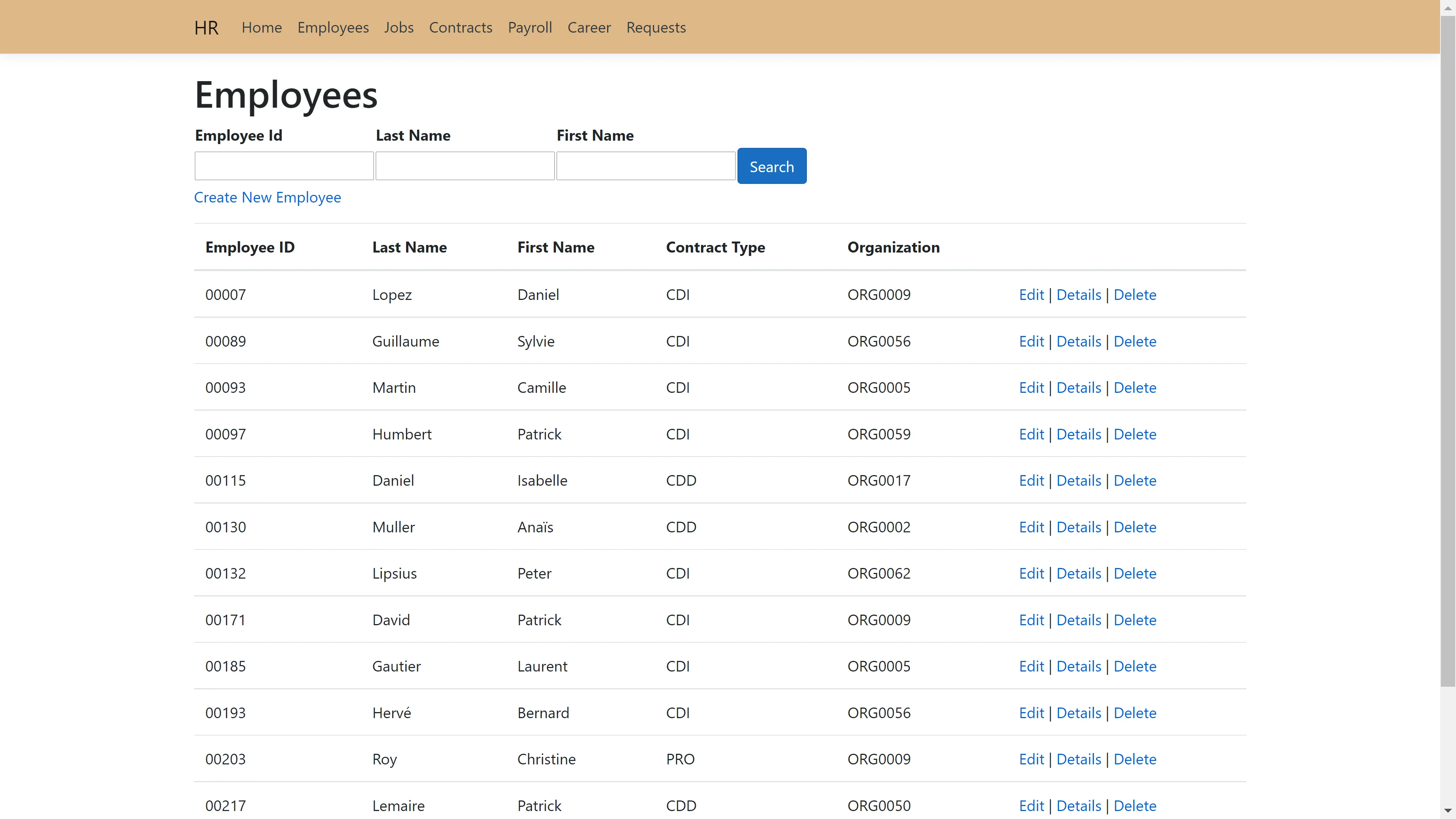 Users list