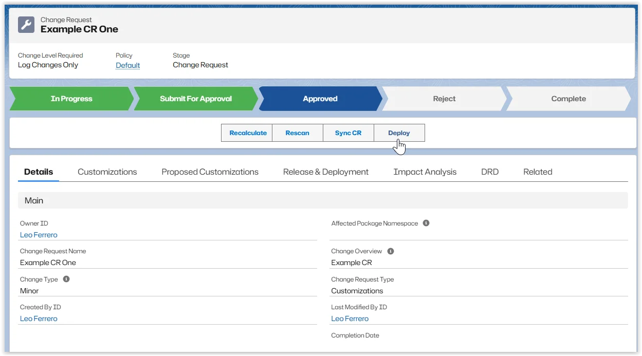 Deploy Button in Tool Bar
