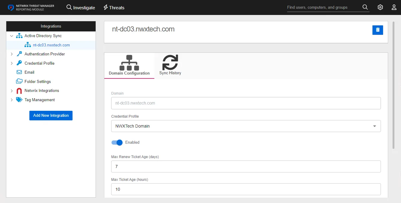 Integrations interface displaying the details for a Tag