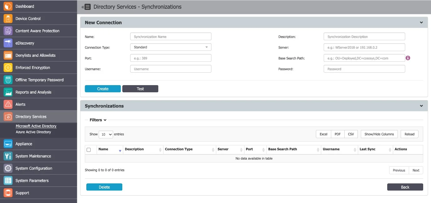 Import and synchronize the entities (Users, Computers, and Groups) from the company’s Active Directories