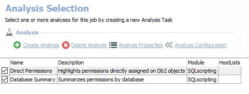 Analysis Tasks for the Db2_DirectPermissions Job