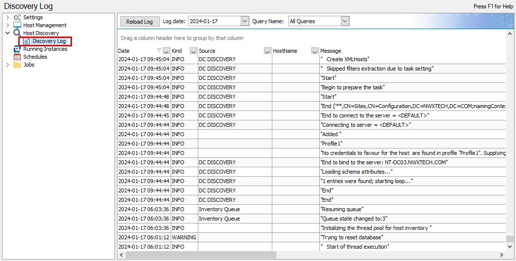 Discovery Log