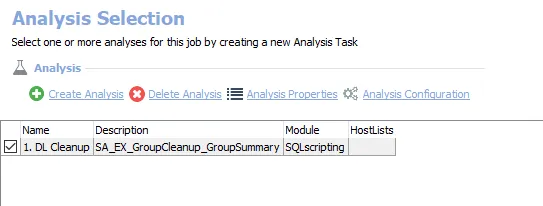 Analysis Tasks for the EX_DLCleanup Job