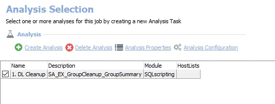 Analysis Tasks for the EX_DLCleanup Job