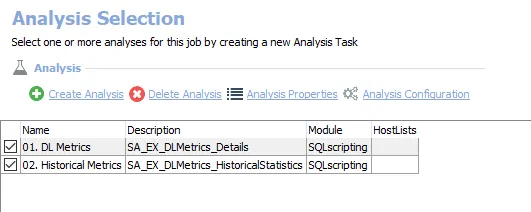 Analysis Tasks for the EX_DLMetrics Job