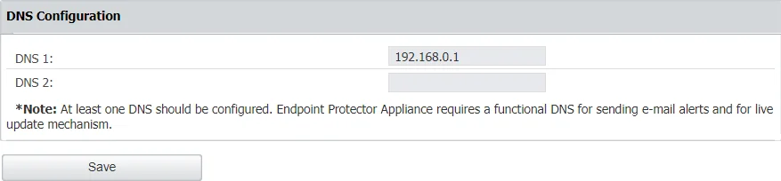 Modify or add a DNS server address and then Save your changes
