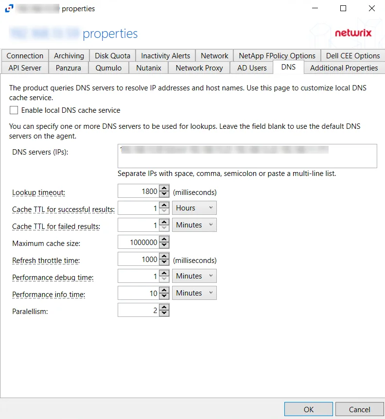 DNS Tab