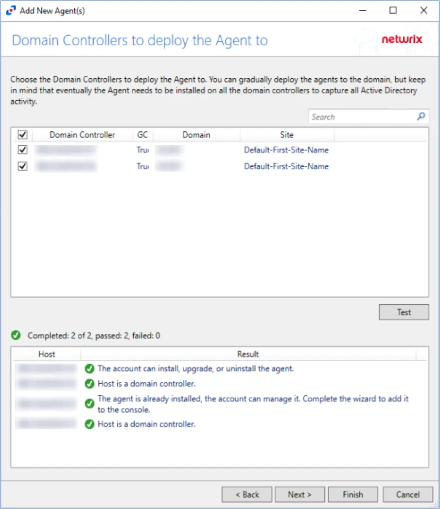 Add to Recovery Playbook wizard - Domain Controller page