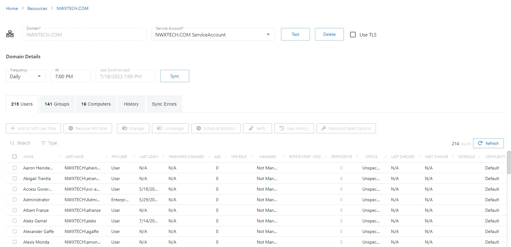 Domain Details Page